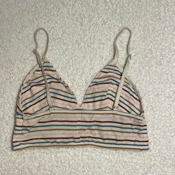 Madewell Cotton-Modal® Kealy Longline Bralette in rainbow stripe - Picture 7 of 9